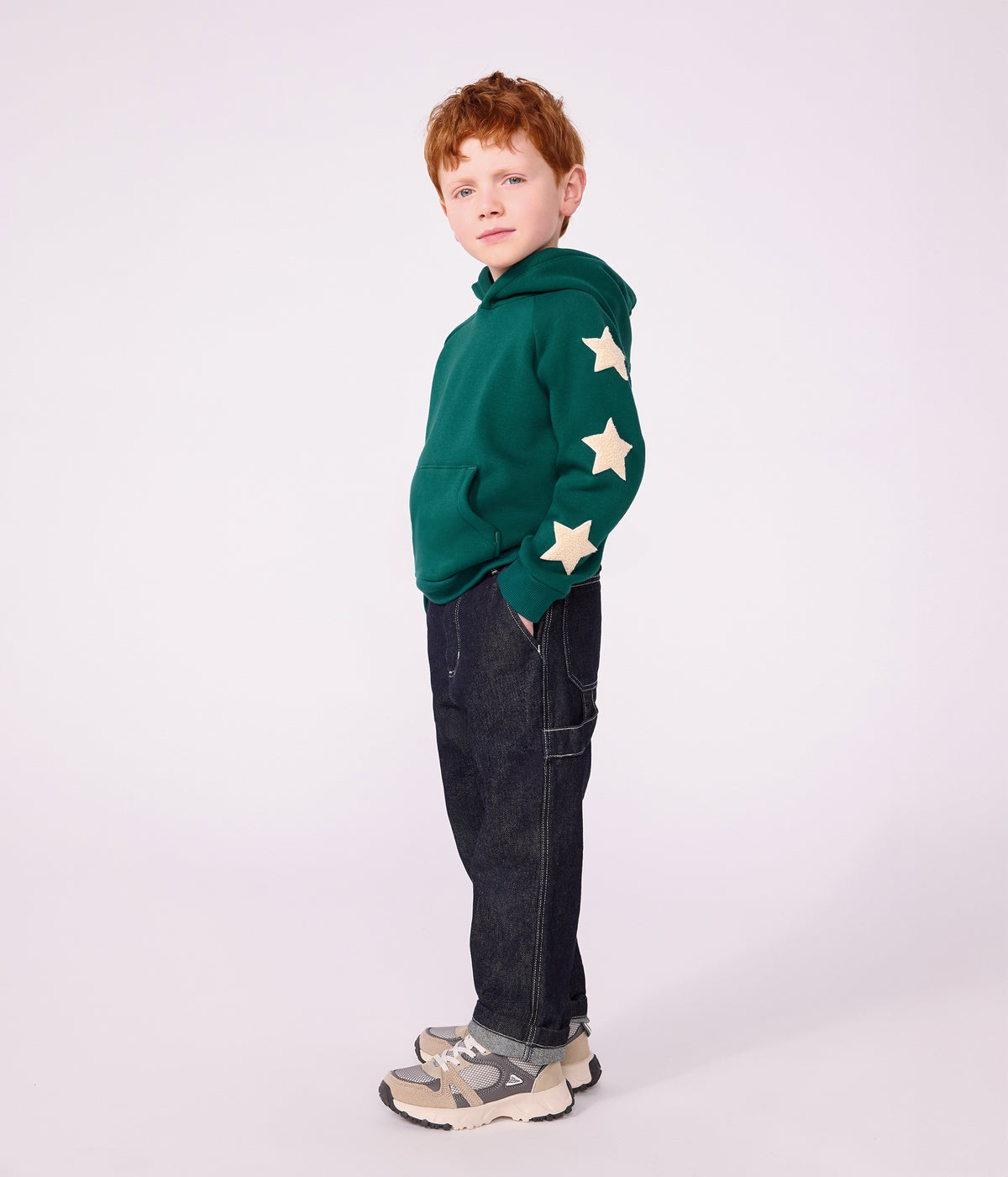Carpenter-style denimbukser til børn - DENIM BRUT FONCE