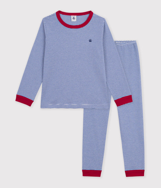 Pyjamas i milleraies striber - ULTRAMARINE/MARSHMALLOW