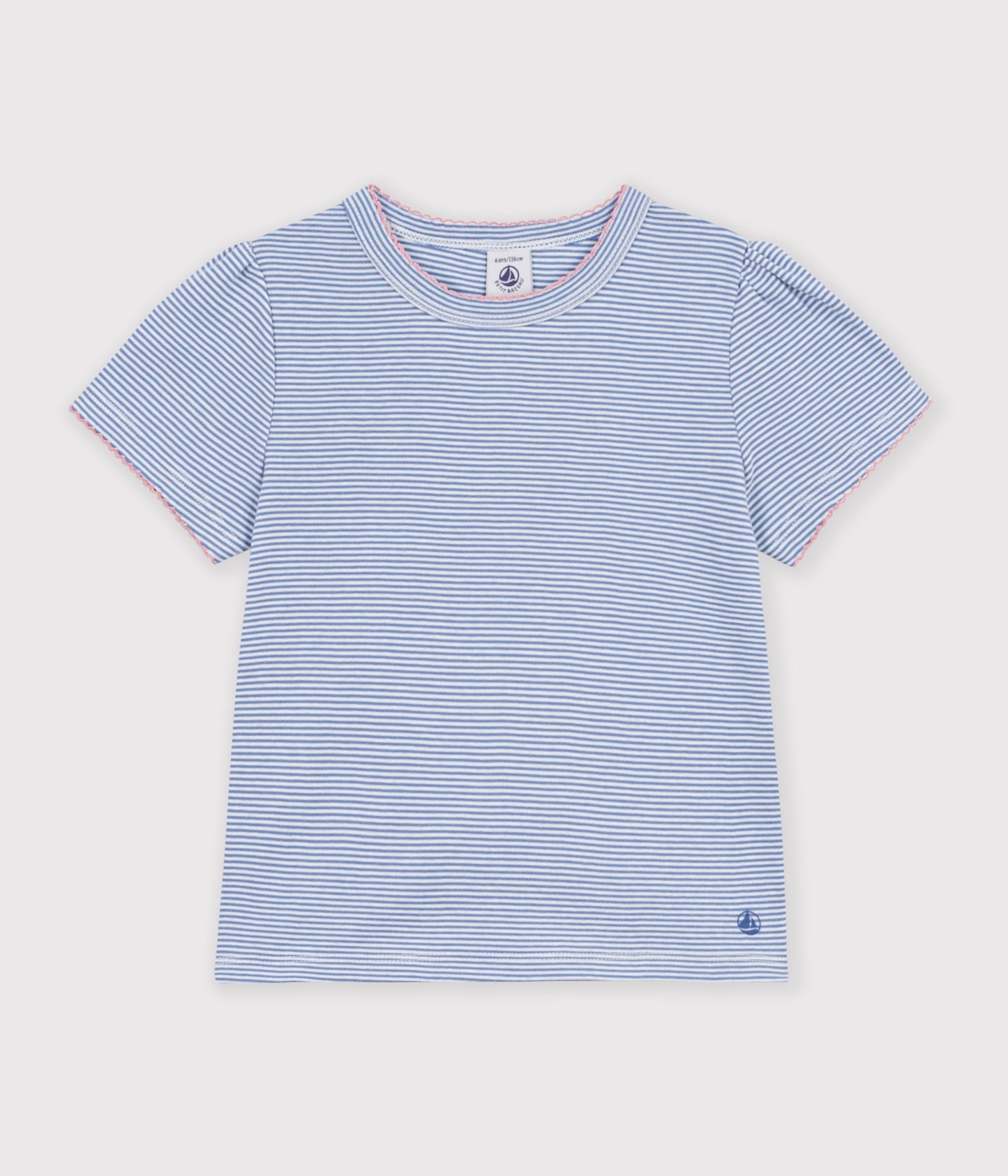 Milleraies stribet t-shirt - Riviera blå