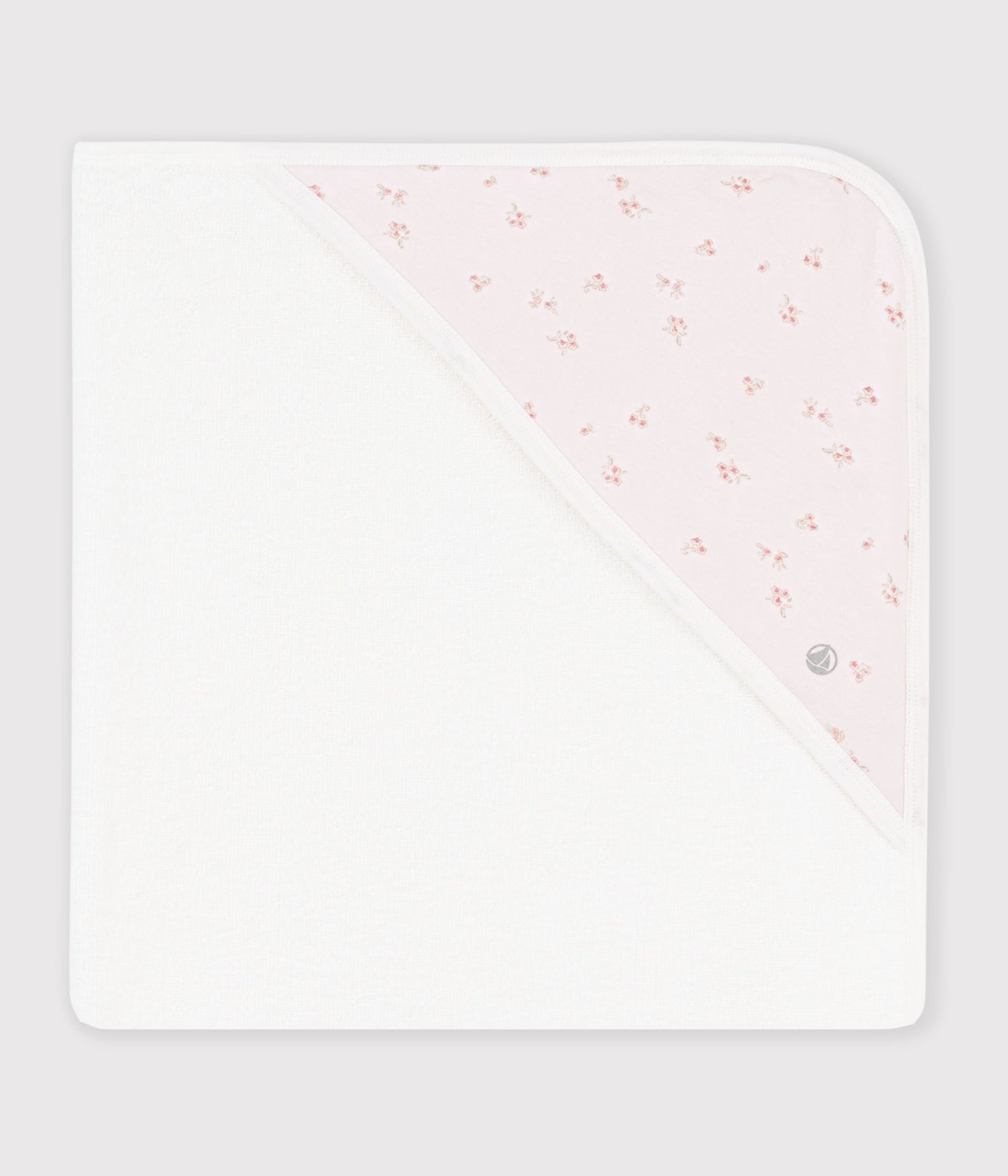 Baby badehåndklæde - barely lyserød/blomster