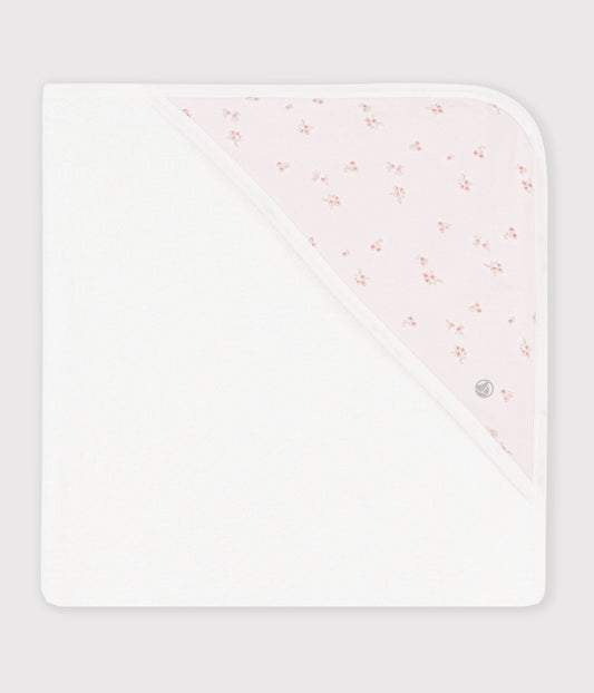 Baby badehåndklæde - barely lyserød/blomster