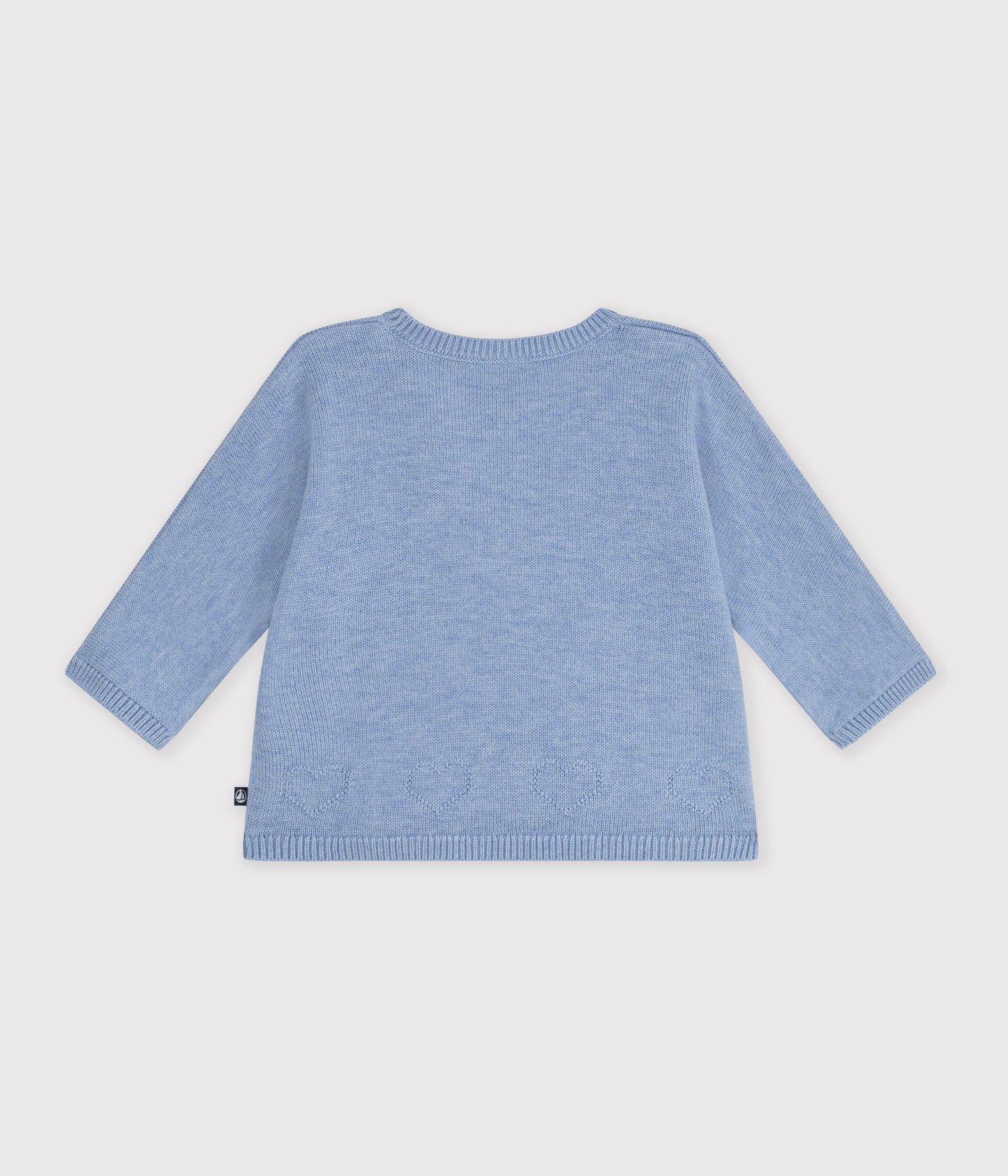 Wrapover cardigan i uld og bomuld - polaire