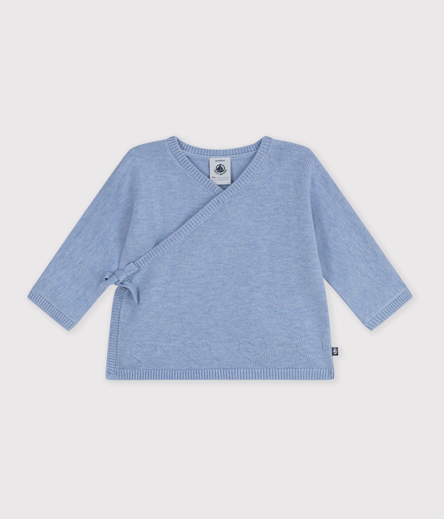 Wrapover cardigan i uld og bomuld - polaire