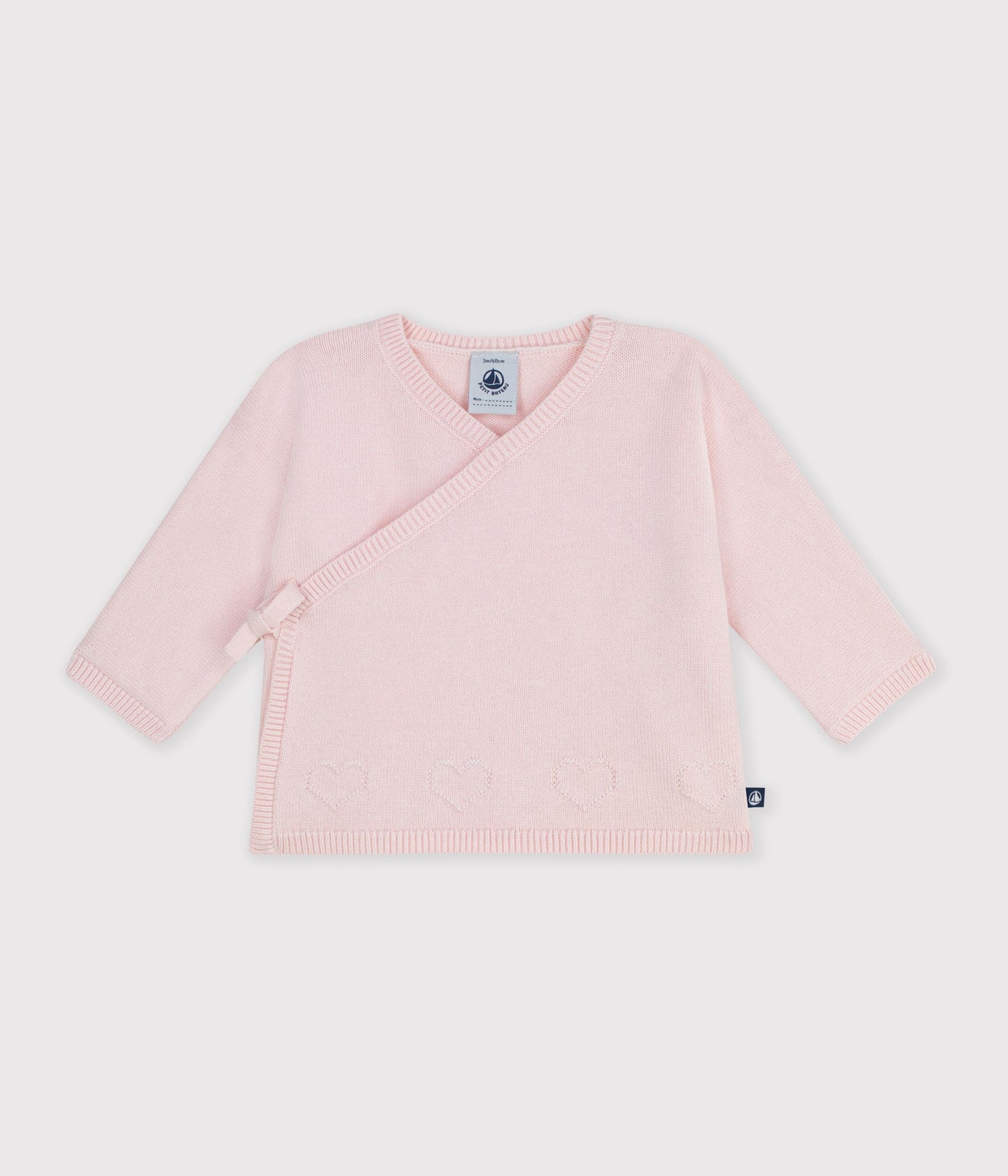 Wrapover cardigan i uld og bomuld - barely