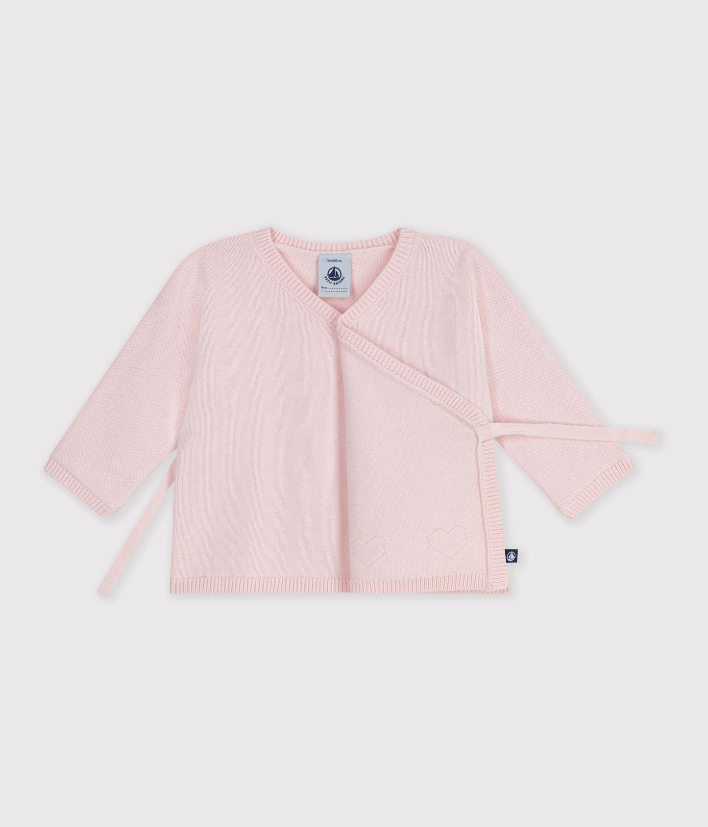 Wrapover cardigan i uld og bomuld - barely