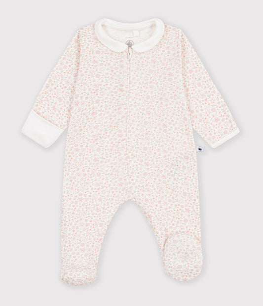Pyjamas med fødder og lynlås lukning - Marshmallow/multico