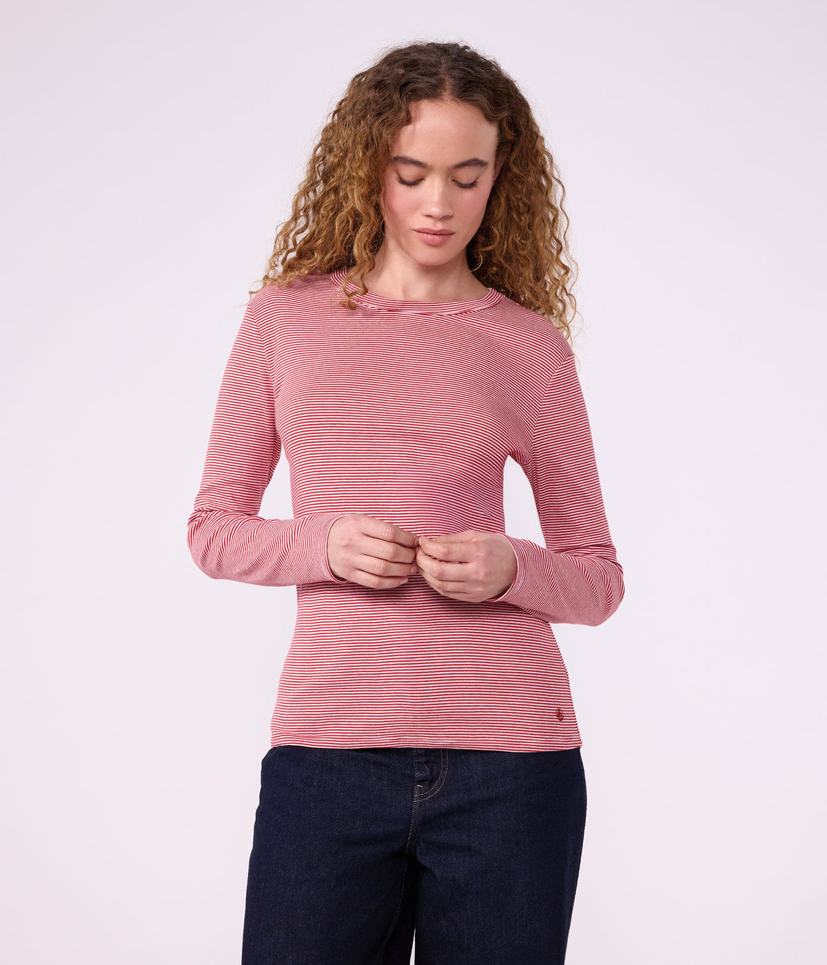 Langærmet t-shirt til kvinder - milleraies CHILI/MARSHMALLOW