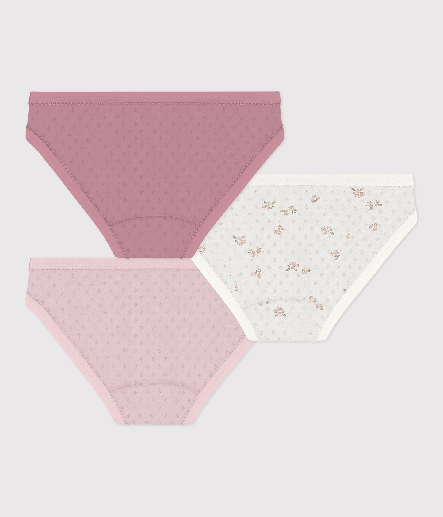 3-pak pointelle trusser - Floral/Pink