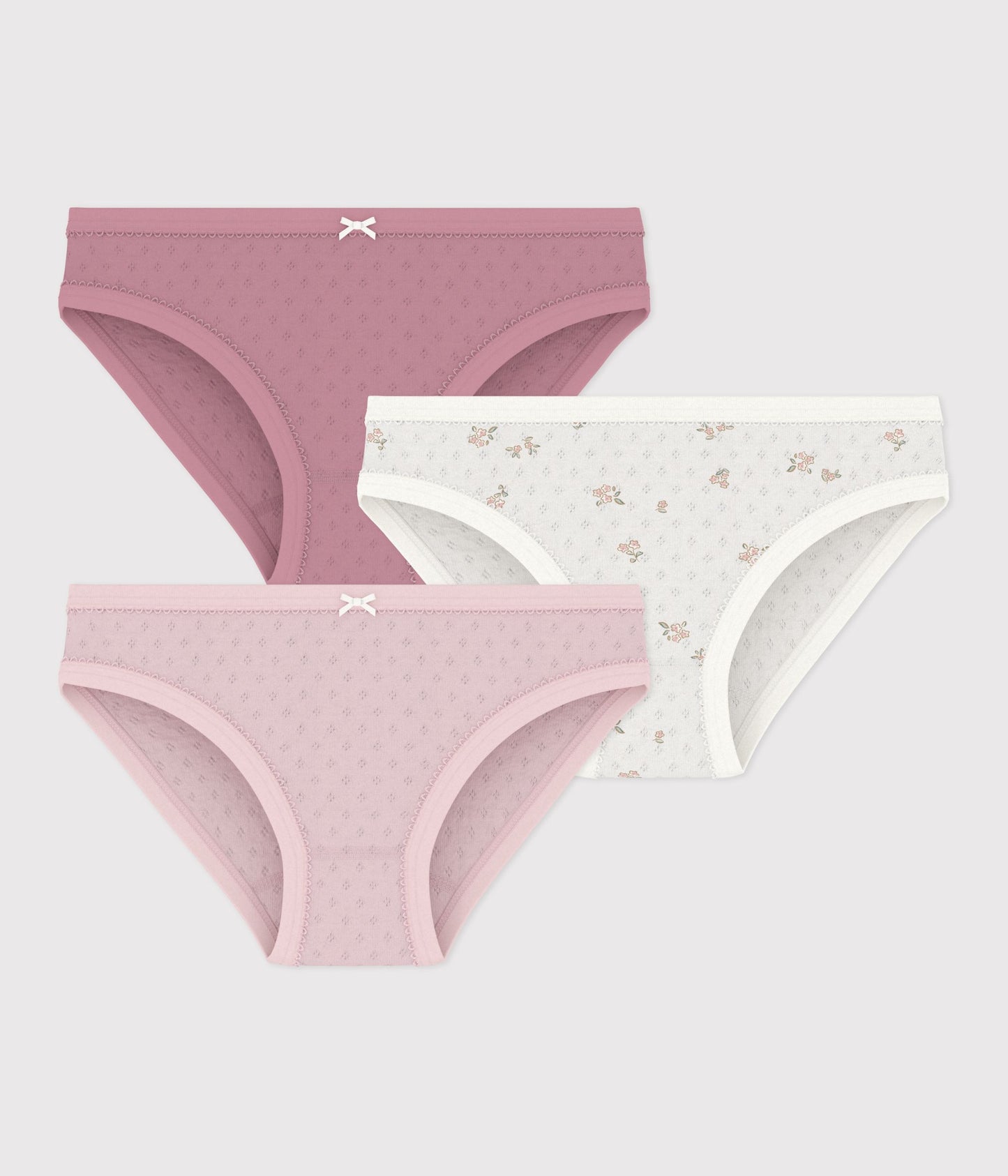 3-pak pointelle trusser - Floral/Pink