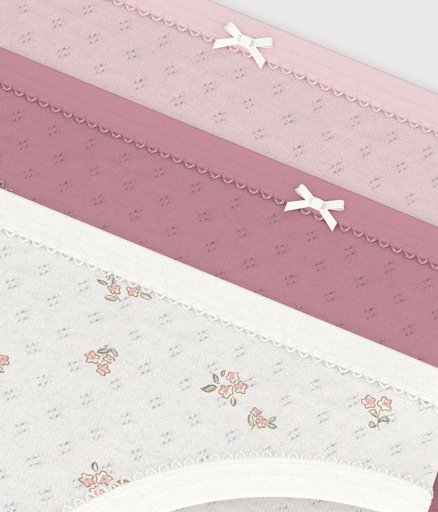 3-pak pointelle trusser - Floral/Pink