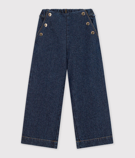 Denimbukser med brede ben og pynteknapper - Denim Brut