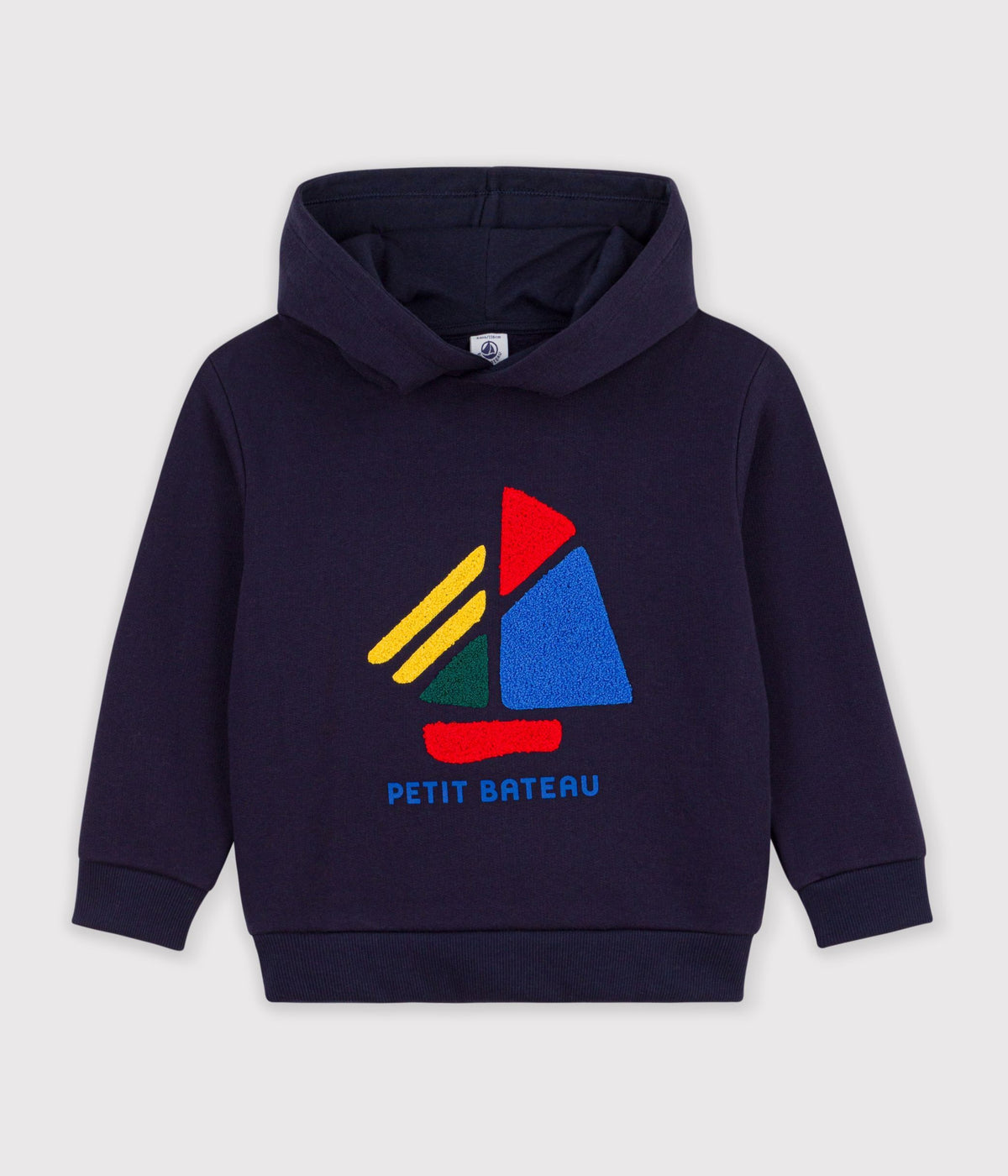Sweatshirt med hætte og båd print - smoking blue