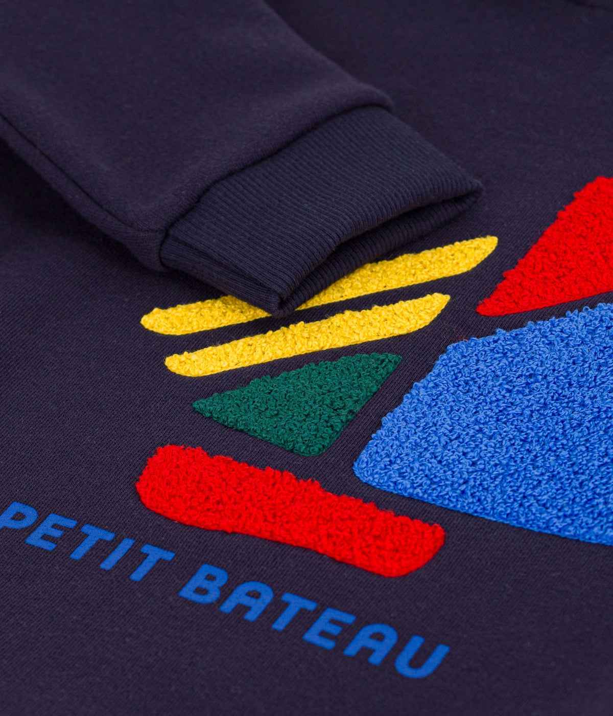Sweatshirt med hætte og båd print - smoking blue