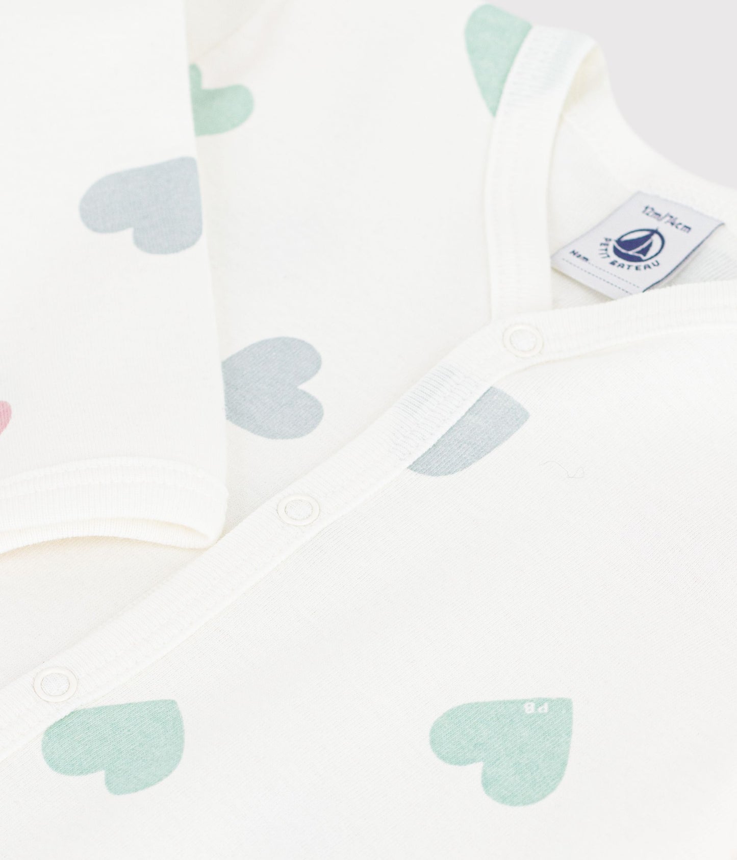Pyjamas uden fødder med hjerter - Marshmallow/Multico