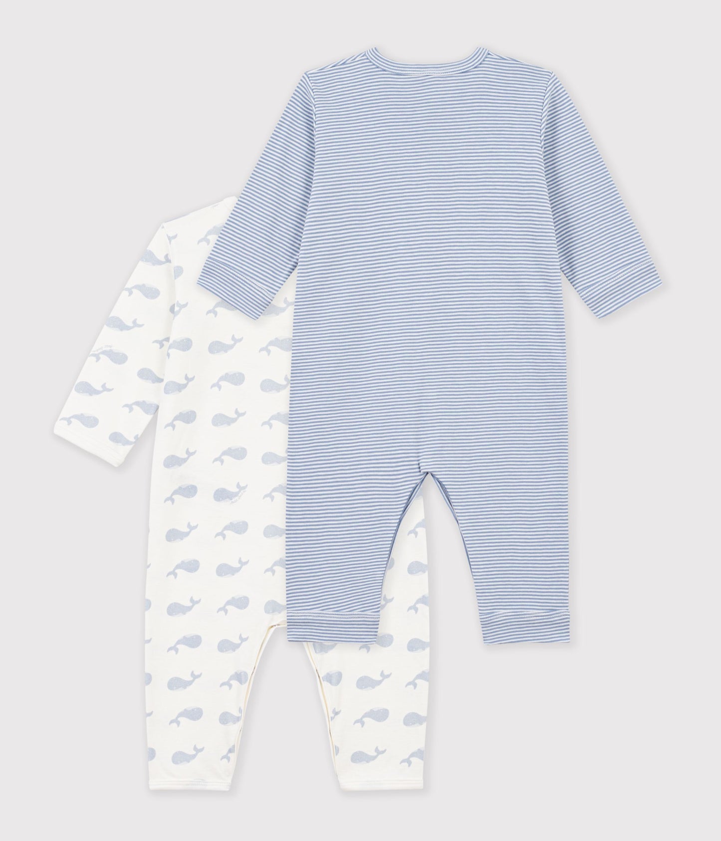 2-pak pyjamas uden fødder - blå milleraies/blå hvaler