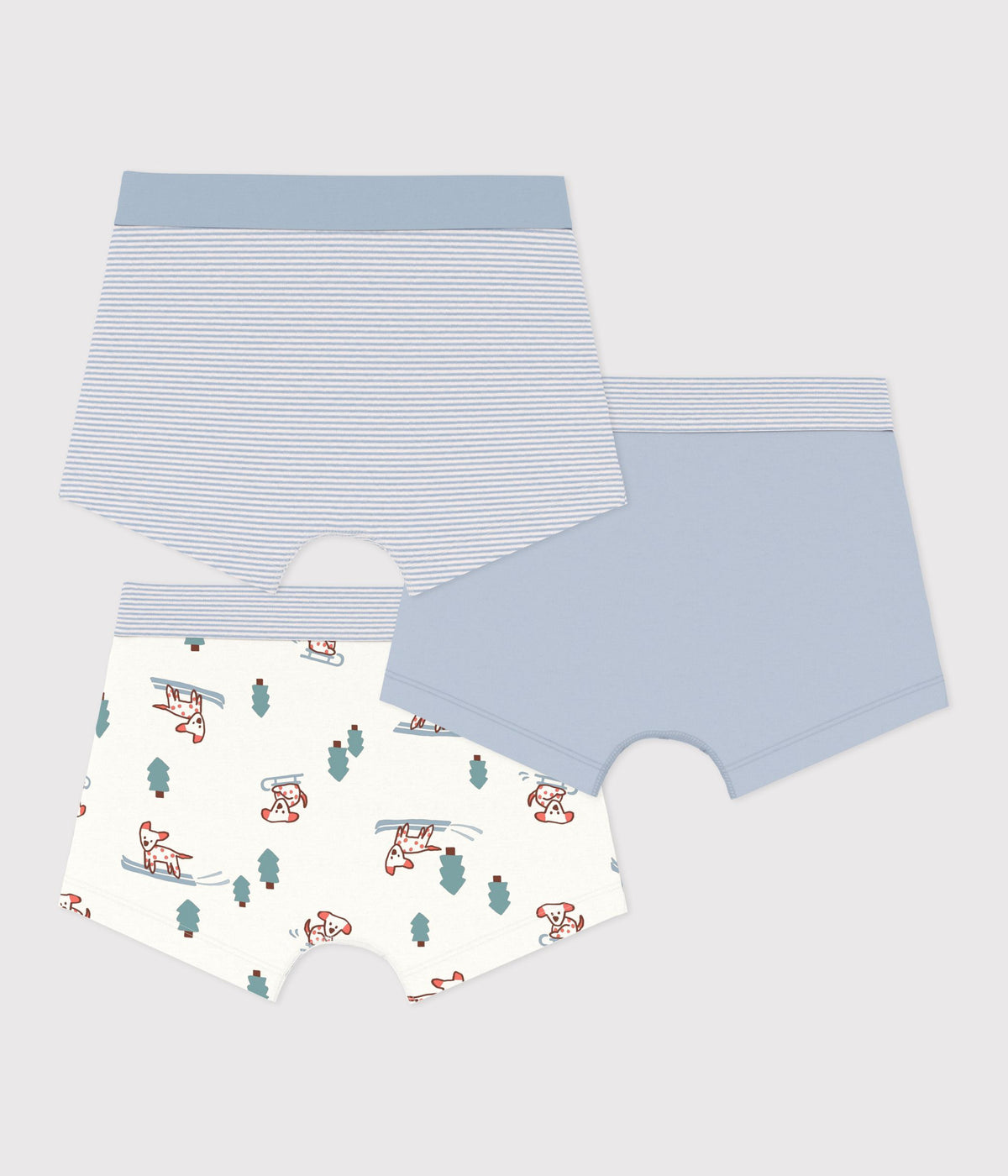 3-pak boxershorts - lyseblå milleraise/print/ensfarvet
