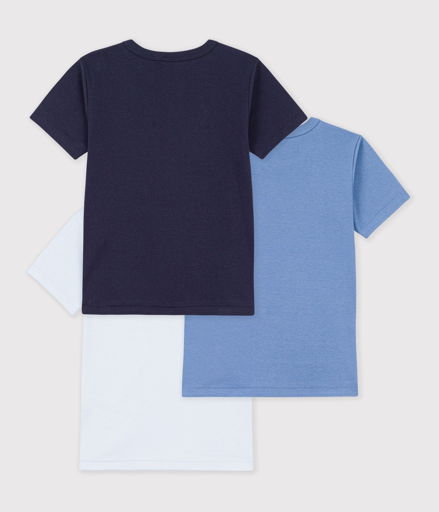 3-pak t-shirts i bomuld - blå nuancer