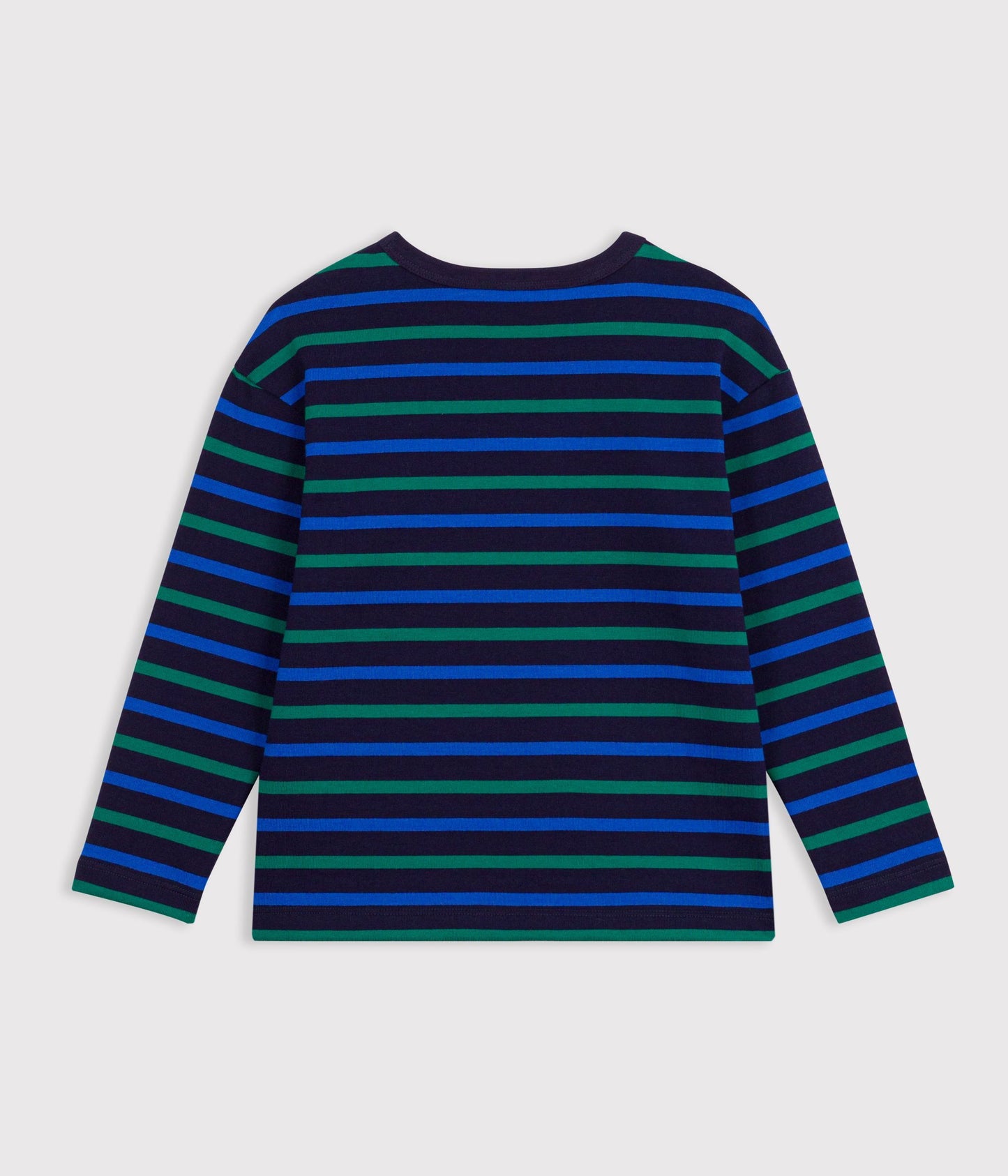 Mariniere stribet trøje til drenge - Soir/ultramarine/evergreen