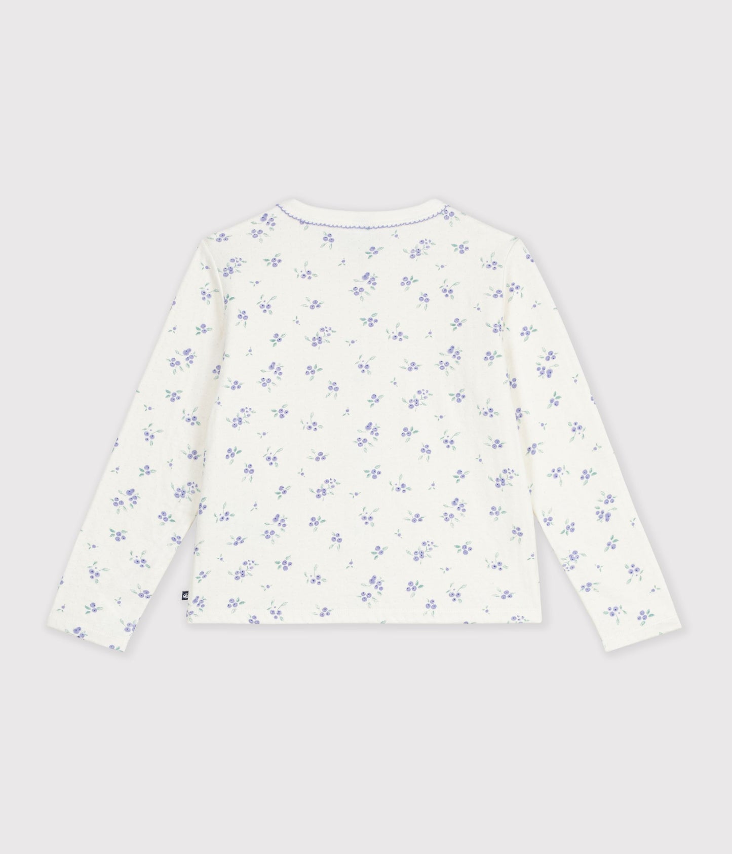 Bomuldscardigan med print til børn - Milk/multico