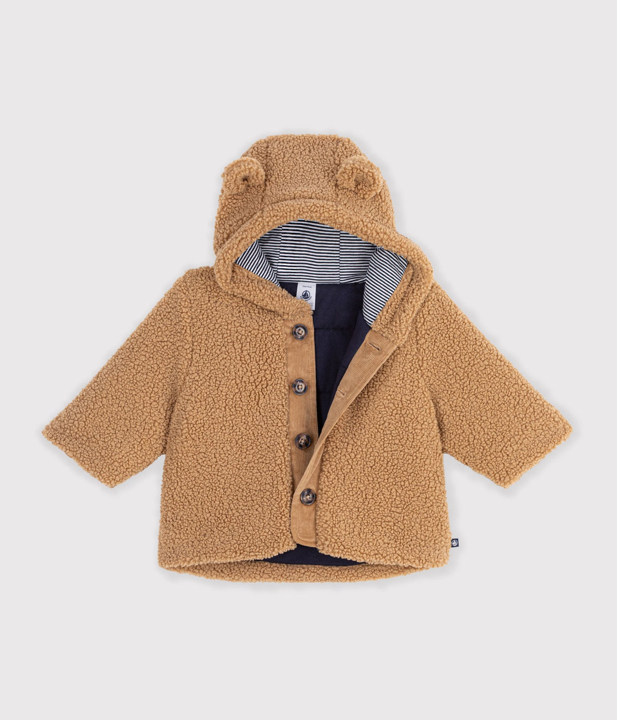 Sherpa jakke til baby - Latte