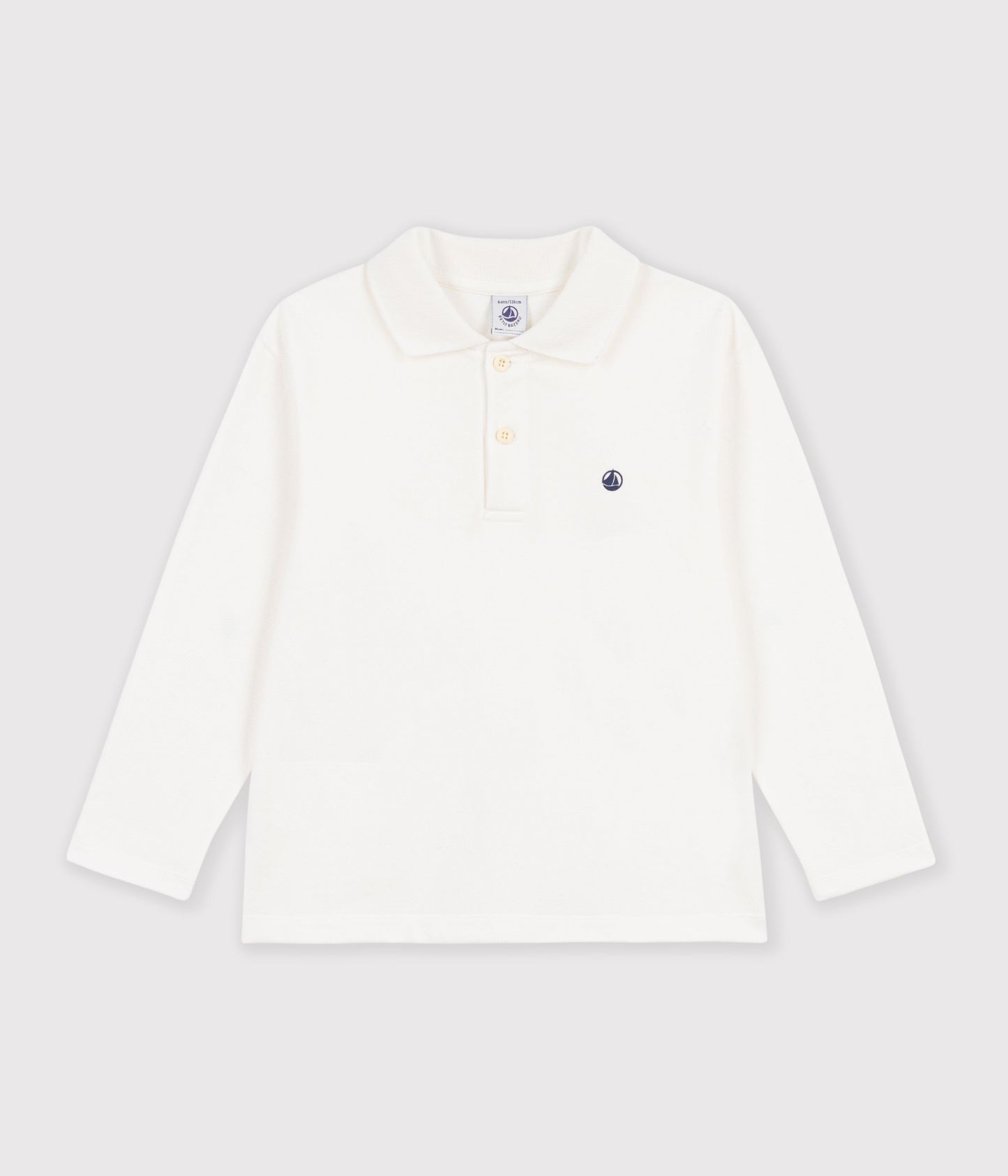 Langærmet polo - MARSHMALLOW