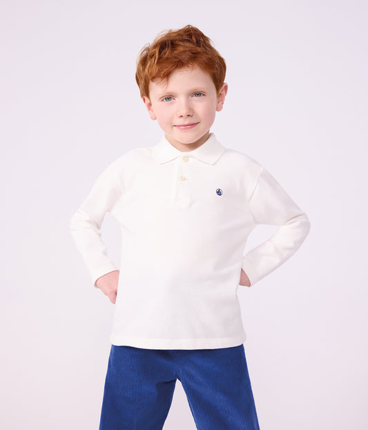 Langærmet polo - MARSHMALLOW
