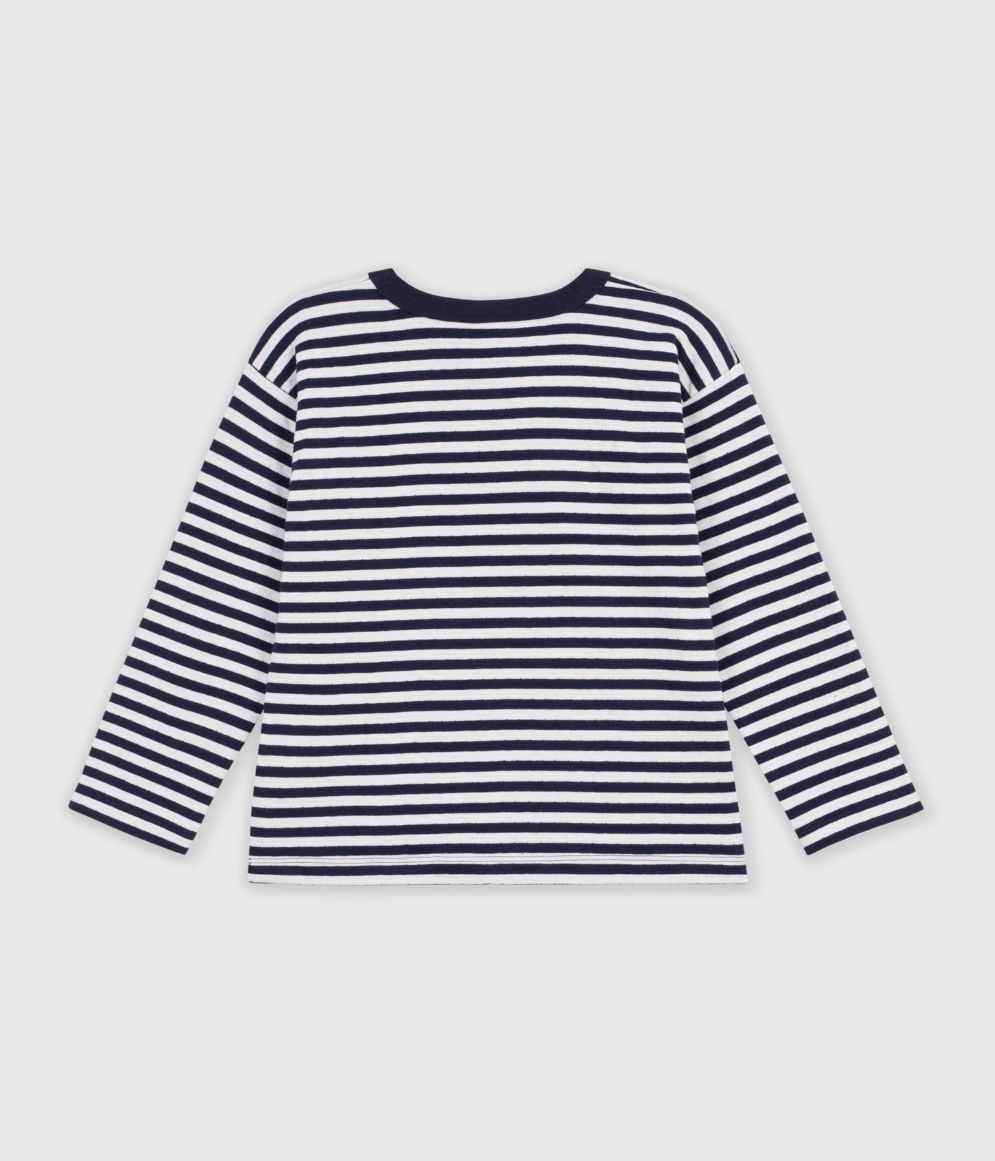 Langærmet stribet t-shirt - SMOKING/MARSHMALLOW