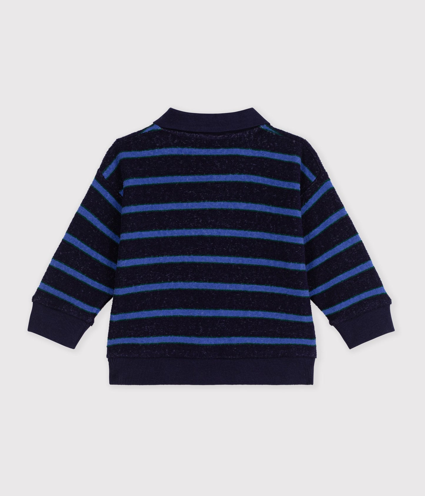 Stribet polo sweatshirt til baby - SOIR/BLUE