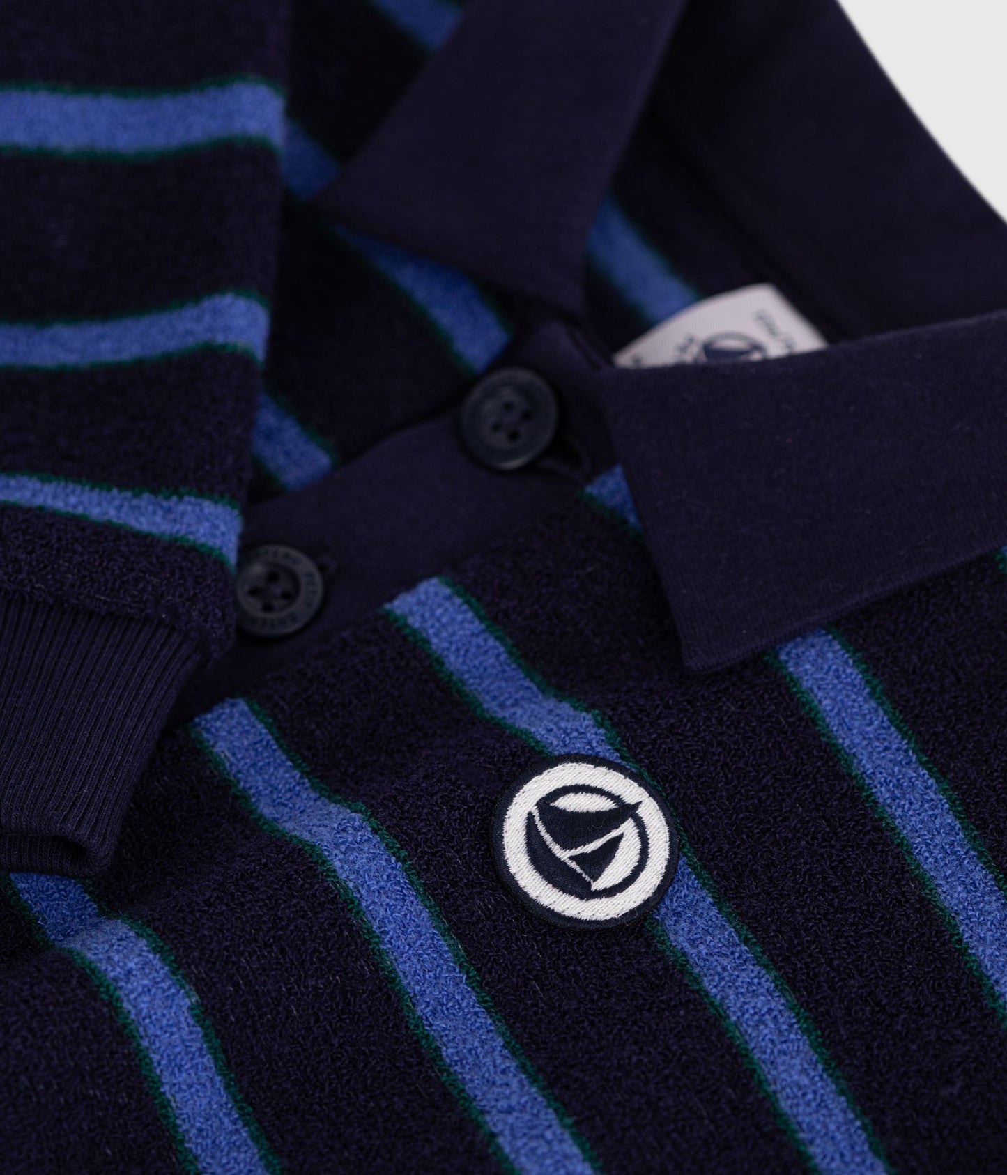 Stribet polo sweatshirt til baby - SOIR/BLUE