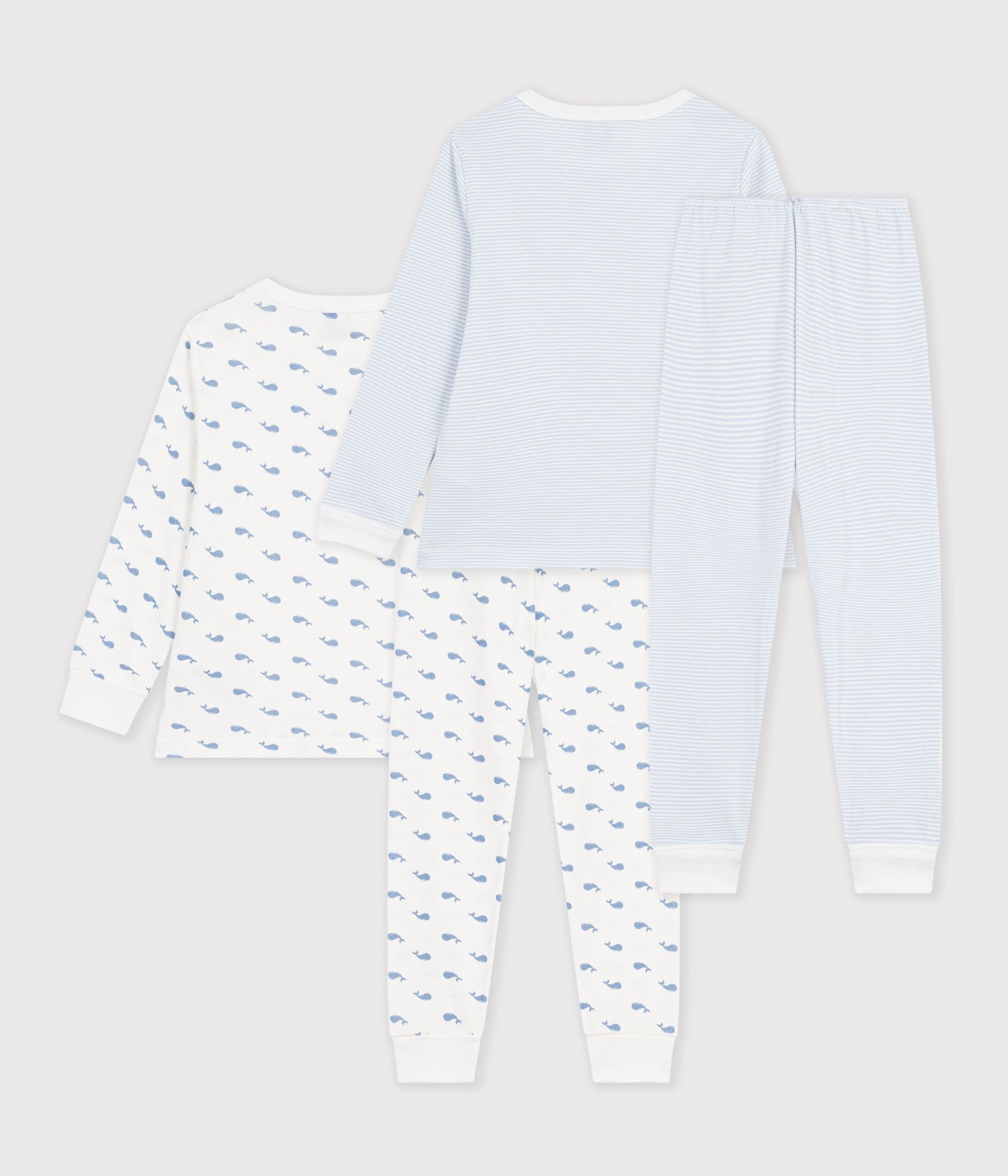 2-pak pyjamas til drenge - lyseblå milleraies/blå hvaler