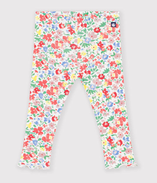 Floral printet leggins til baby