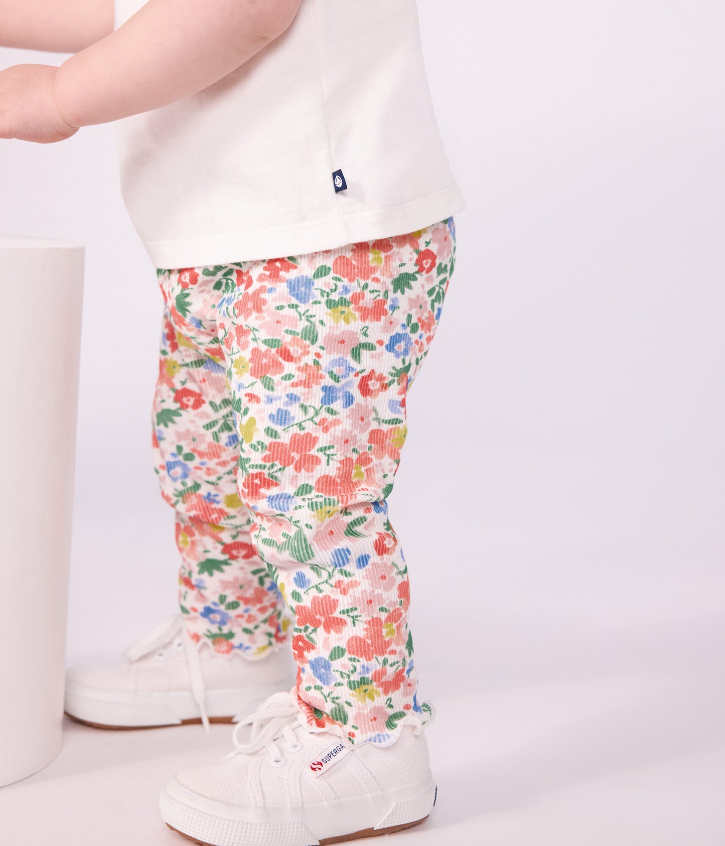 Floral printet leggins til baby