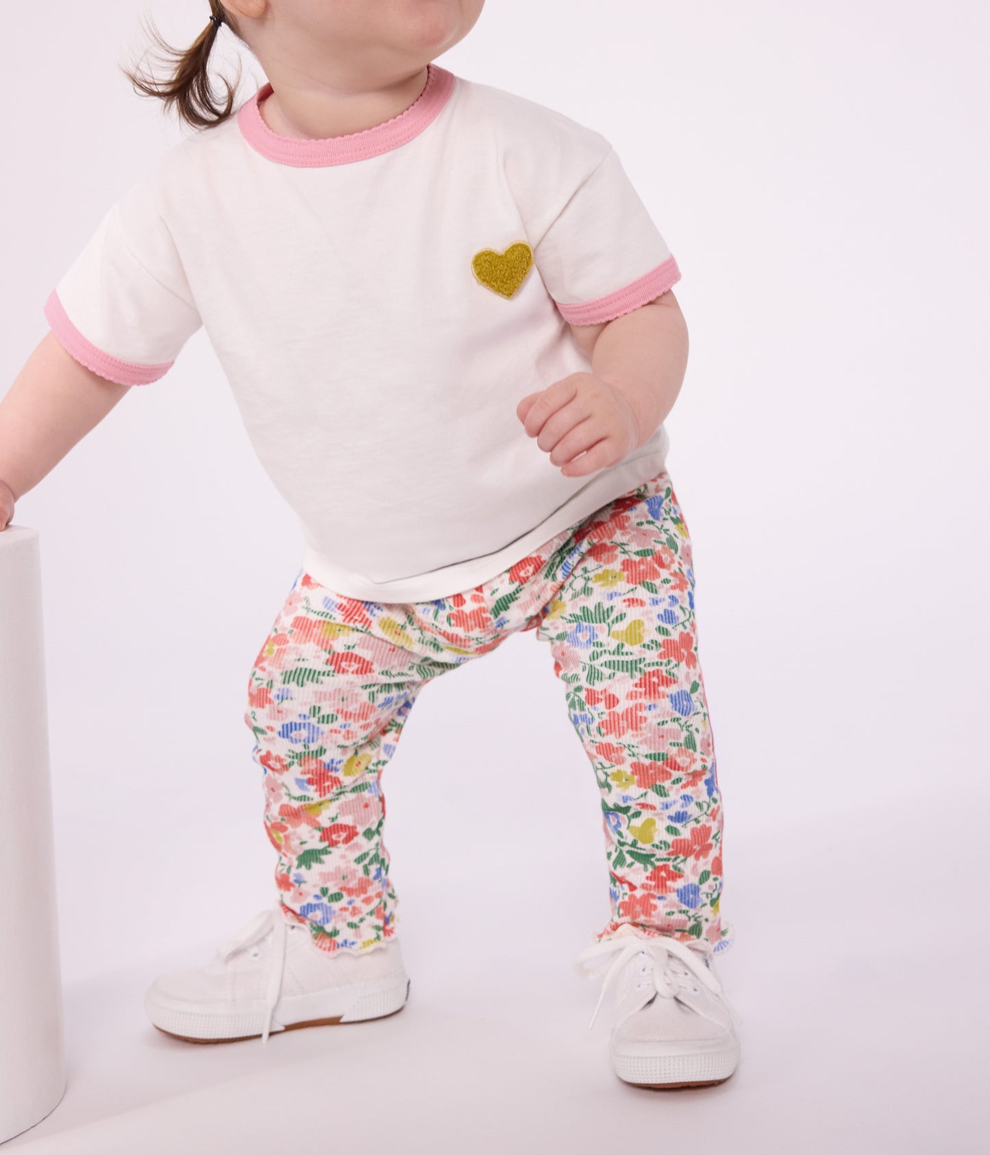 Floral printet leggins til baby
