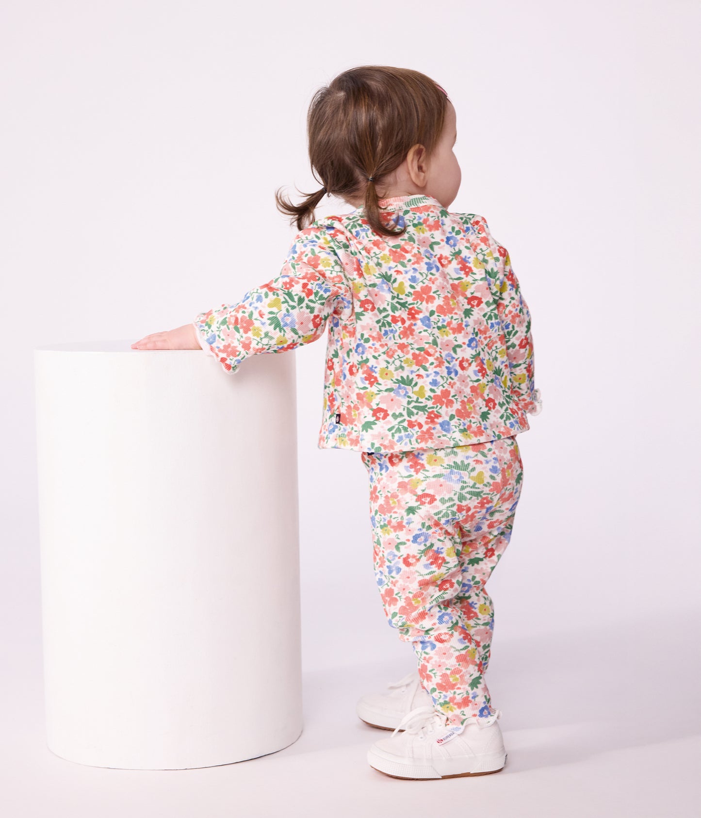Floral printet leggins til baby