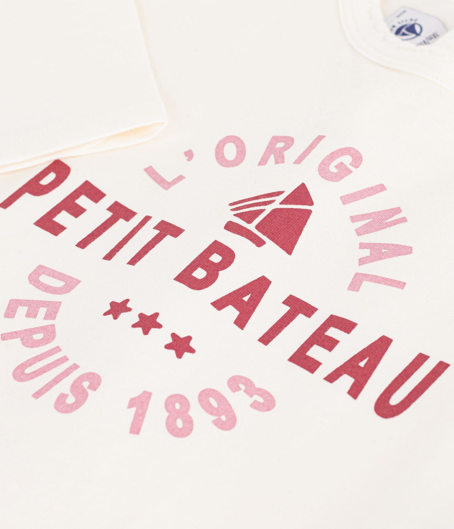 Langærmet t-shirt til babypige med logo - Milk