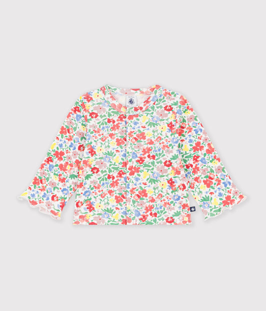 Floral printet cardigan til baby