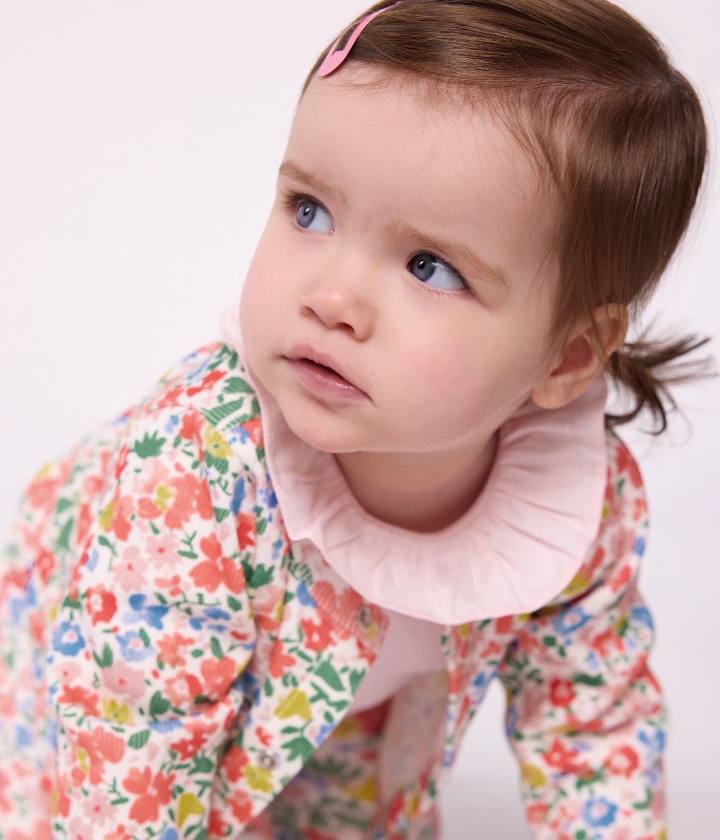 Floral printet cardigan til baby