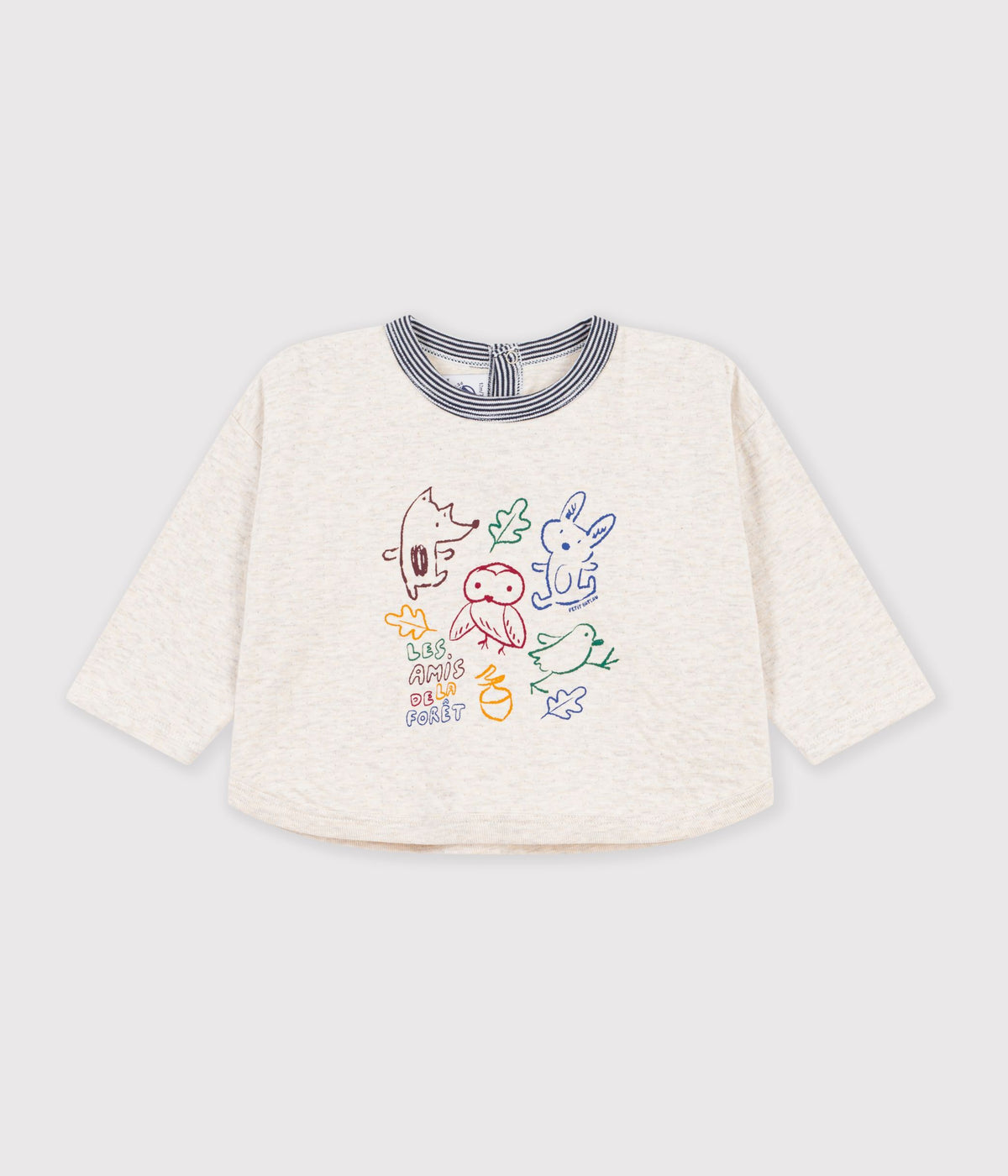 Langærmet t-shirt med milleraise kant - MONTELIMAR CHINE