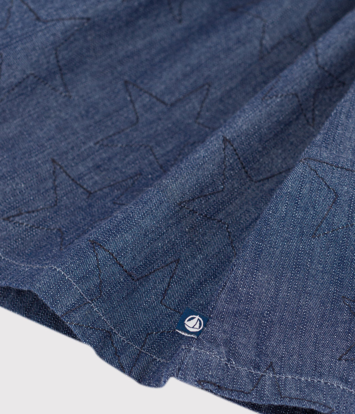 Denim nederdel med stjernetryk - denim brut