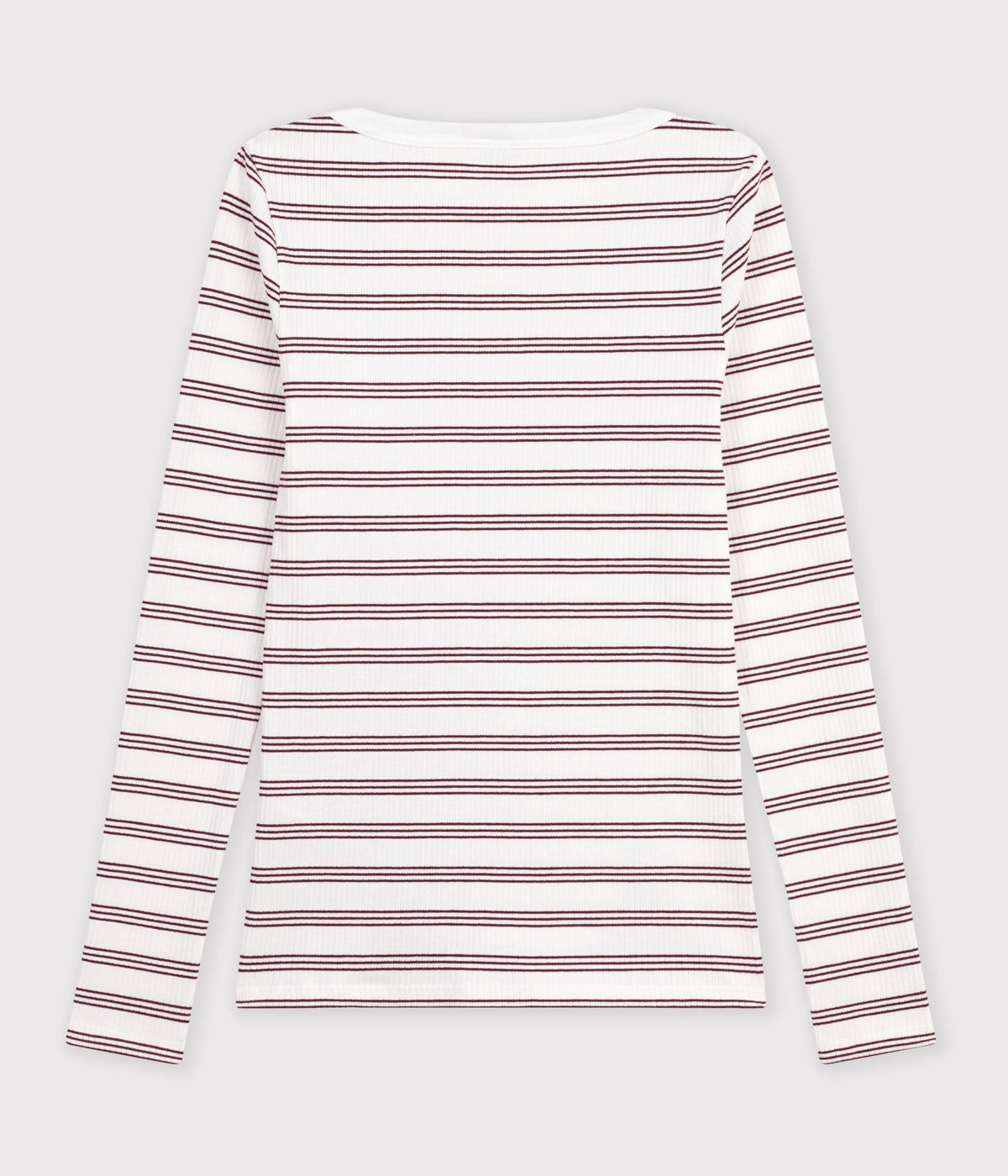 Langærmet t-shirt til kvinder med bådudskæring - Marshmallow/Truffe
