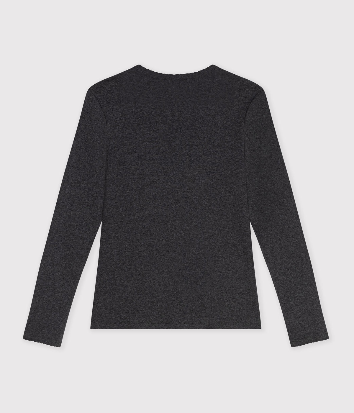 Langærmet t-shirt med bølgekant til kvinder - City Chine grå