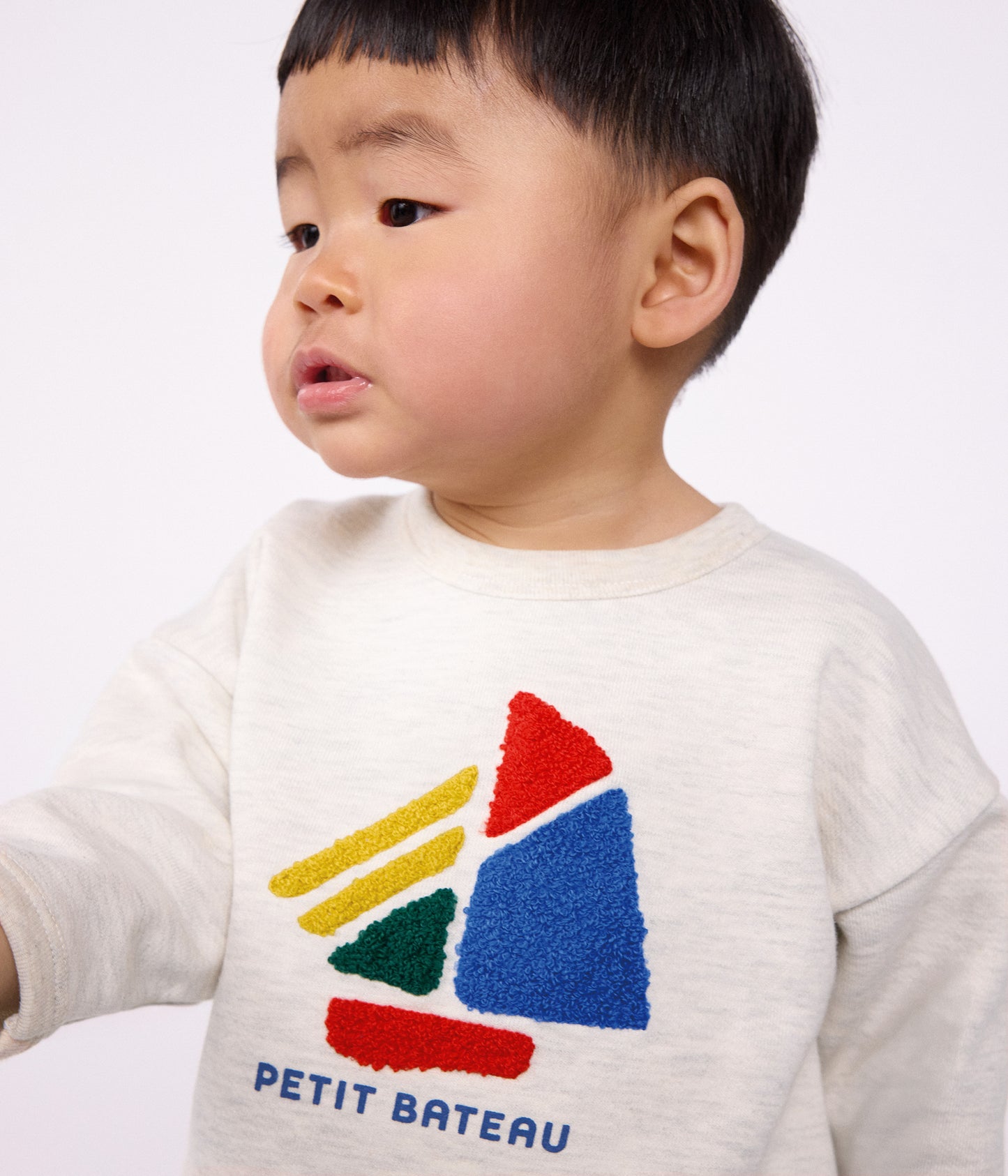 Sweatshirt med bådmønstret design - Montelimar Chine/beige