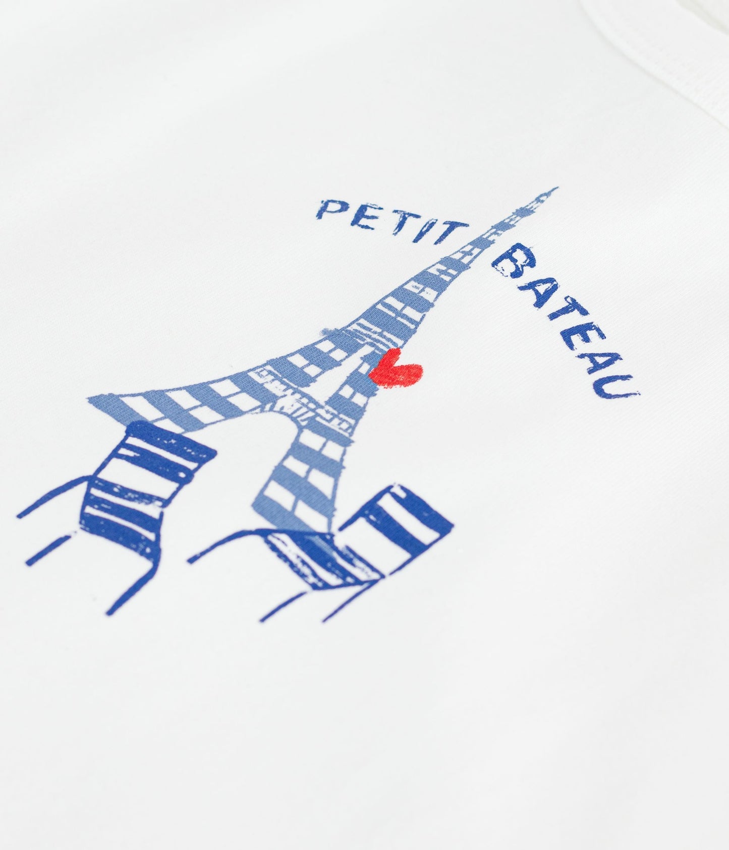 T-shirt med Paris tryk til baby - MARSHMALLOW
